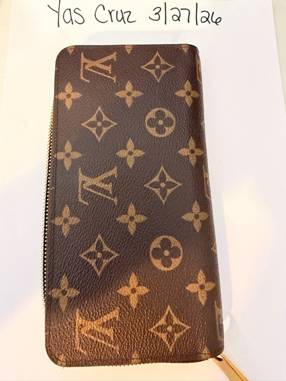 Louis Vuitton Monogram Zip Wallet in Brown and Tan